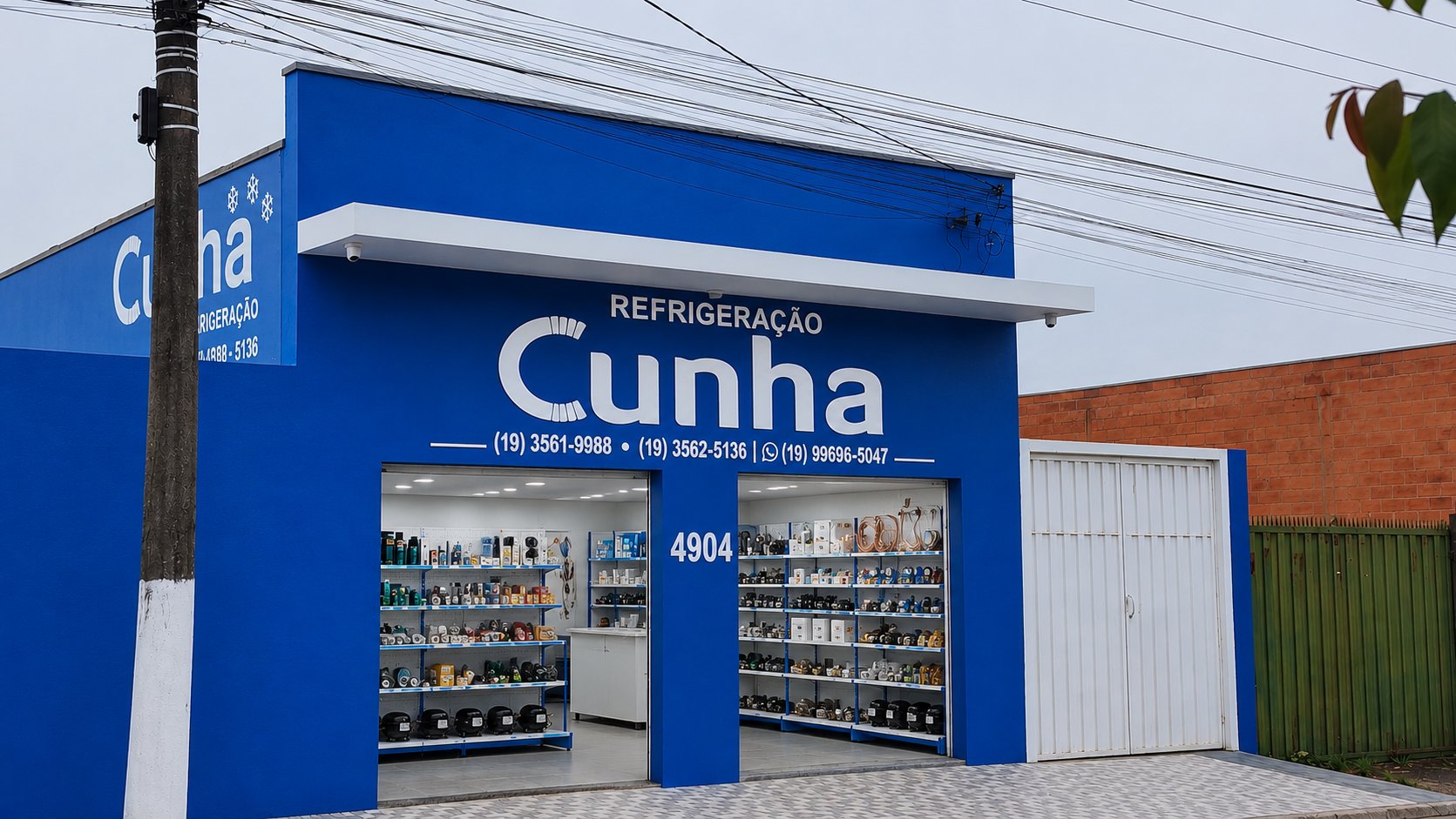 Fachada da loja Refrigeração Cunha em Pirassununga